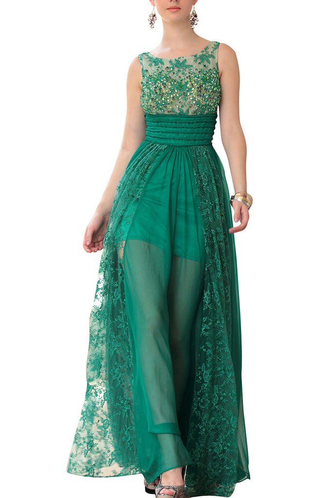 Amidala in Sleeveless Chiffon Lace Evening Dress  (30650) - weddingdress-elliotclairelondon