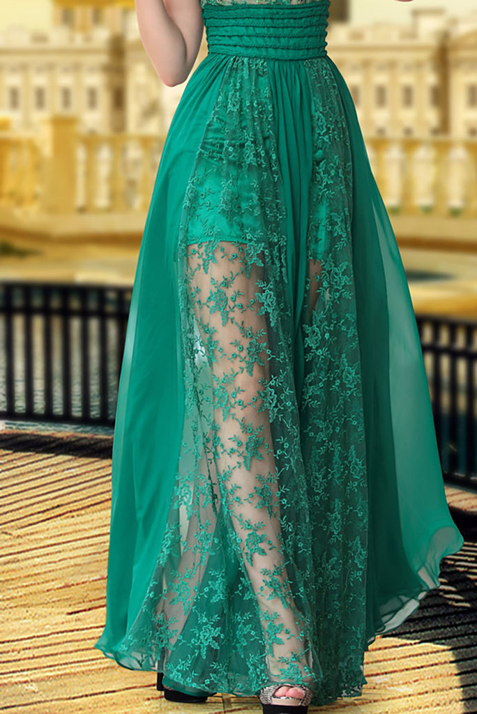 Amidala in Sleeveless Chiffon Lace Evening Dress  (30650) - weddingdress-elliotclairelondon