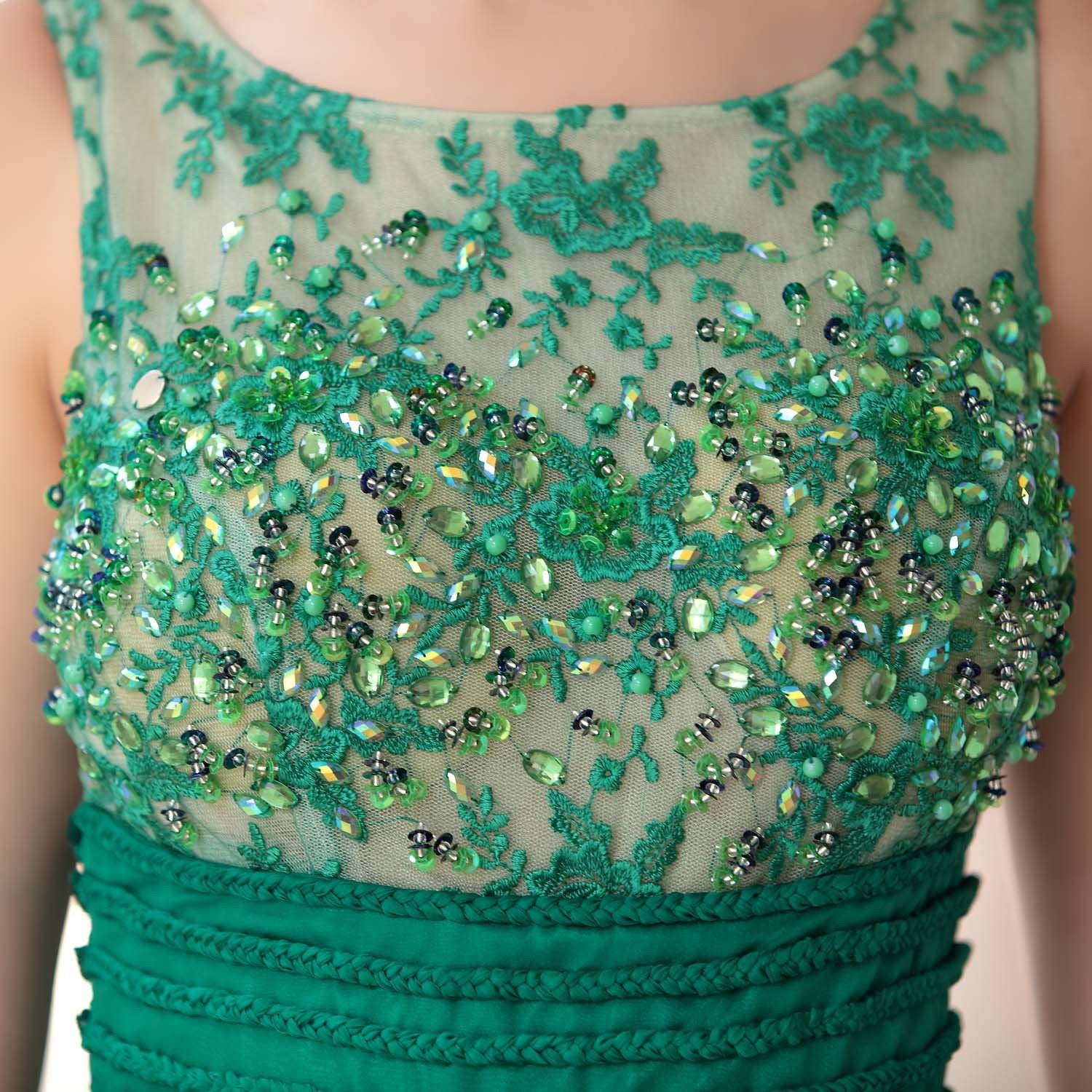 Amidala in Sleeveless Chiffon Lace Evening Dress (30650)