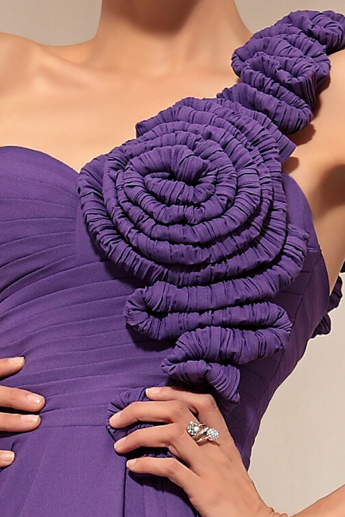 Jill in Purple One Shoulder Evening Dress  (30745) - weddingdress-elliotclairelondon