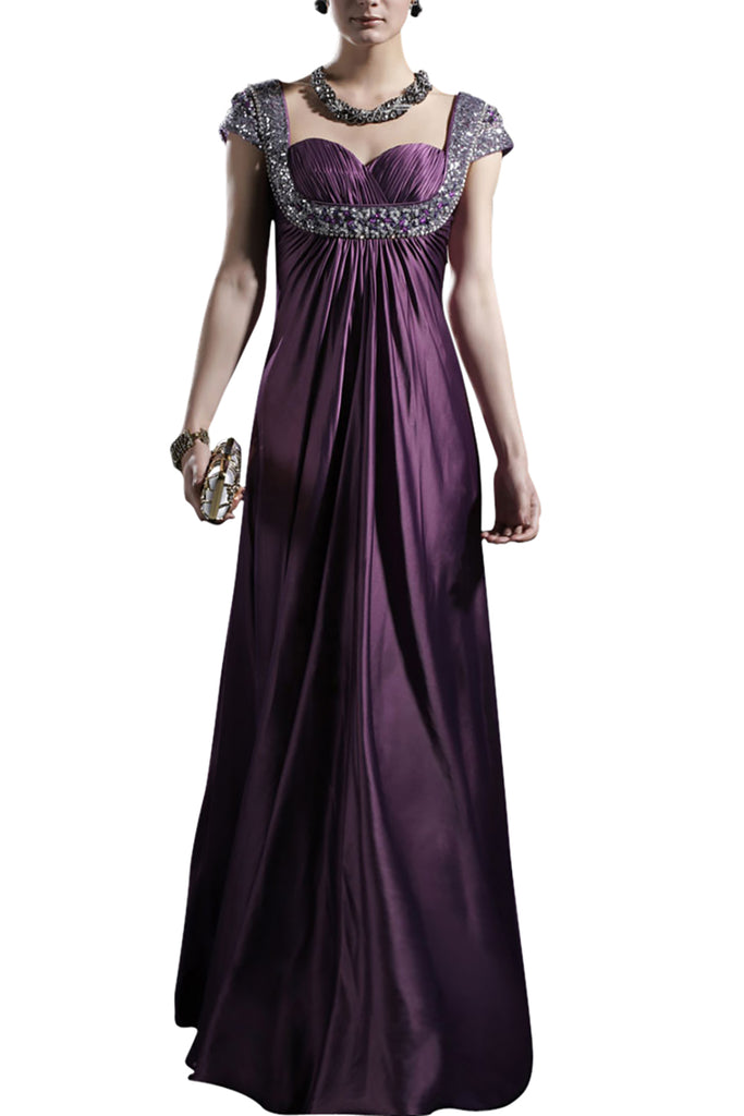 Princess Purple Embellished Evening Dress (56639) - weddingdress-elliotclairelondon