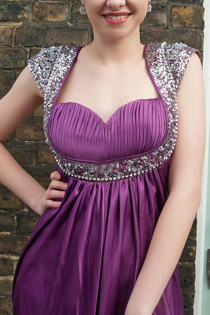 Princess Purple Embellished Evening Dress (56639) - weddingdress-elliotclairelondon