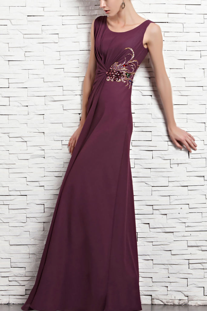 Purple Sleeveless Floor Length Prom Dress  (81610) - weddingdress-elliotclairelondon