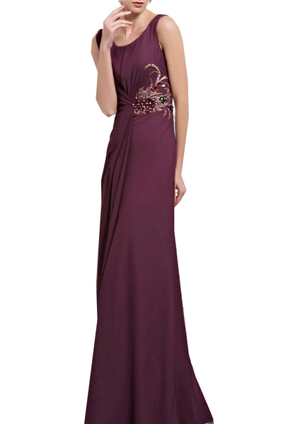 Purple Sleeveless Floor Length Prom Dress  (81610) - weddingdress-elliotclairelondon
