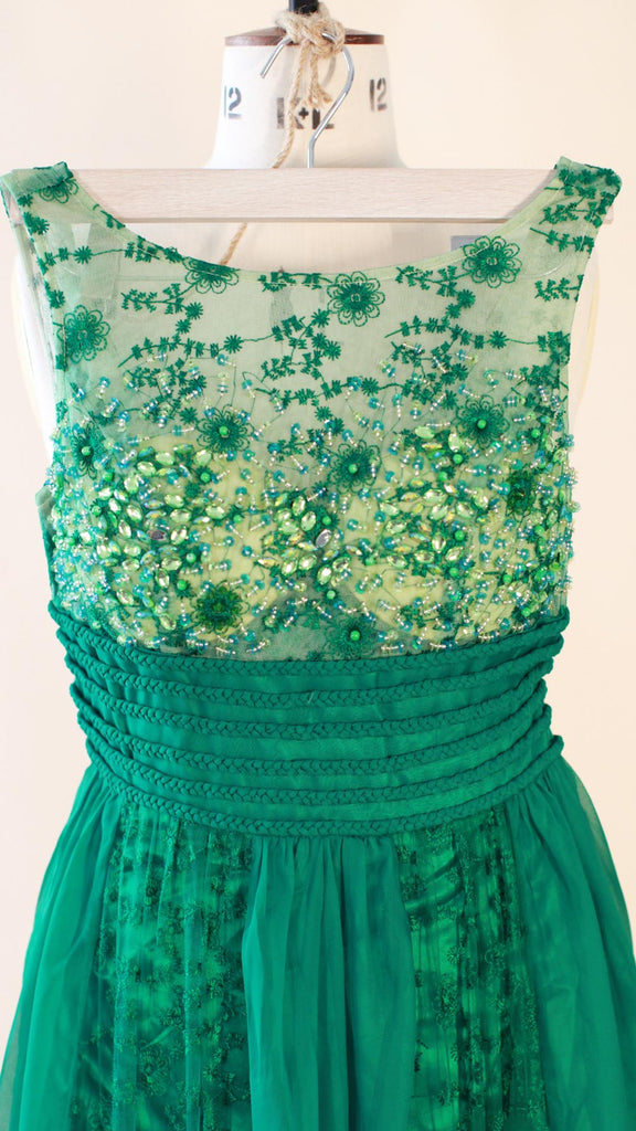 Amelia Floral Embroidered Chiffon Lace Translucent Bridesmaid Dress US4