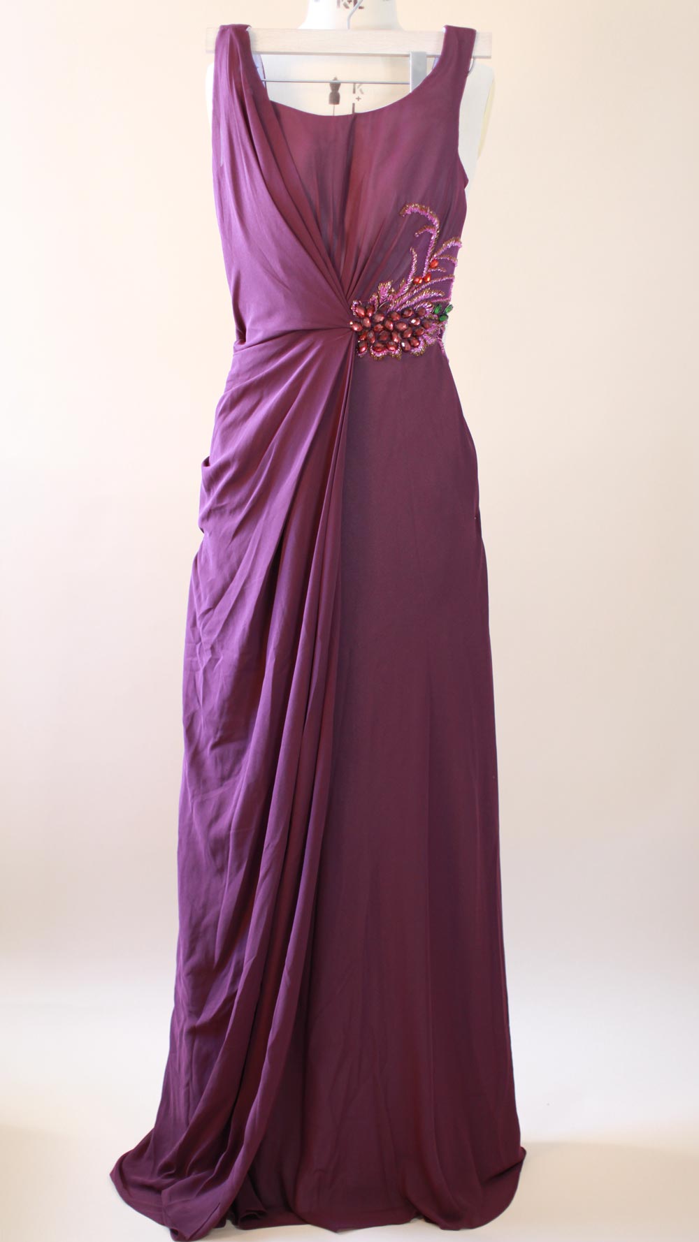 Elisa Purple Sleeveless Floor Length Evening Dress Long Formal Dress W