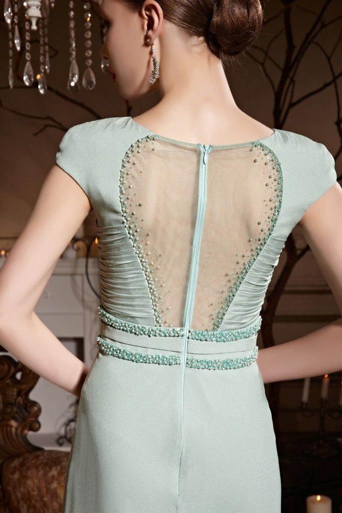 Elliot Claire High Neck Green Evening Dress